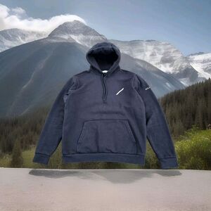 Hill City Sweatshirt Mens Small Black Hoodie Pullover Sweater Heavyweight